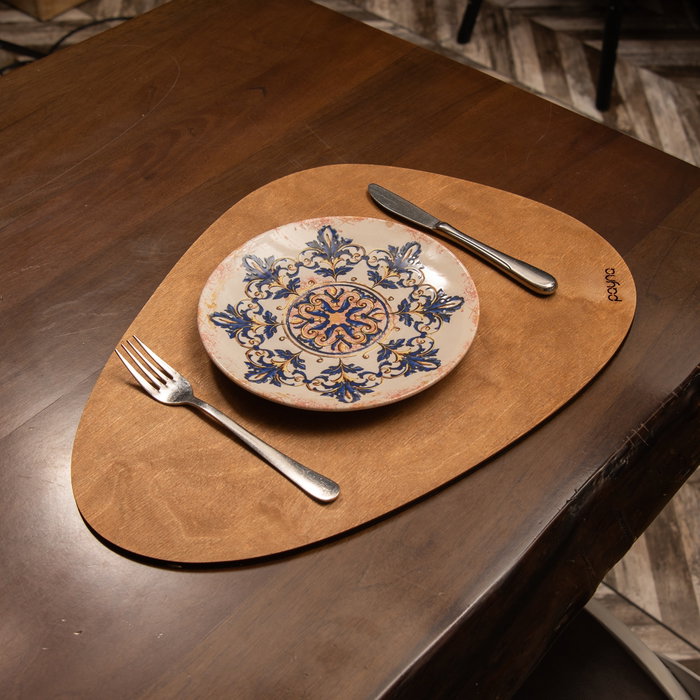 Hermia Juego de Salvamanteles de Madera Pear - Walnut (4 Piezas)